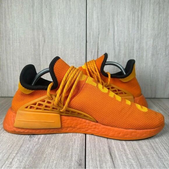 Adidas Pharrell x NMD Human Race HU Orange Athletic Shoe Sneaker Mens Size 8.5 - Picture 4 of 10
